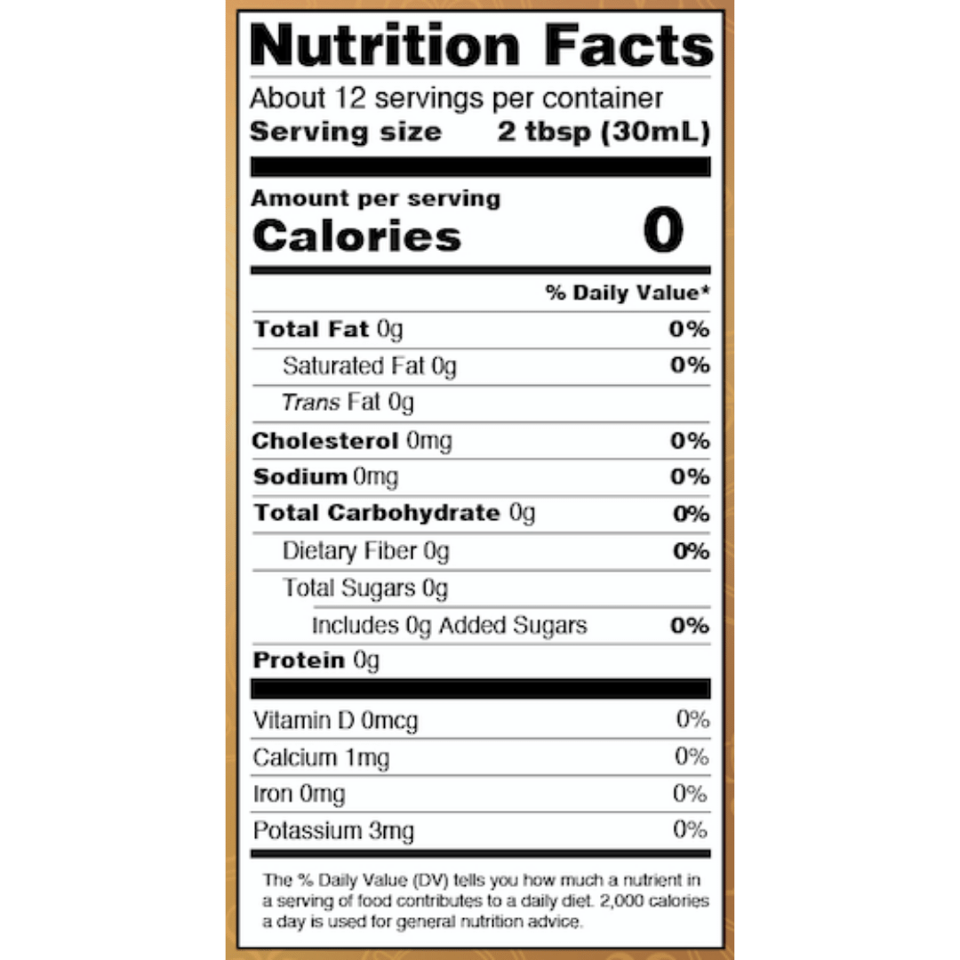 Vanilla Syrup Nutrition Facts