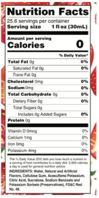 Sugar Free Strawberry Syrup Nutrition Facts